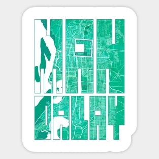 Mandalay, Myanmar City Map Typography - Watercolor Sticker